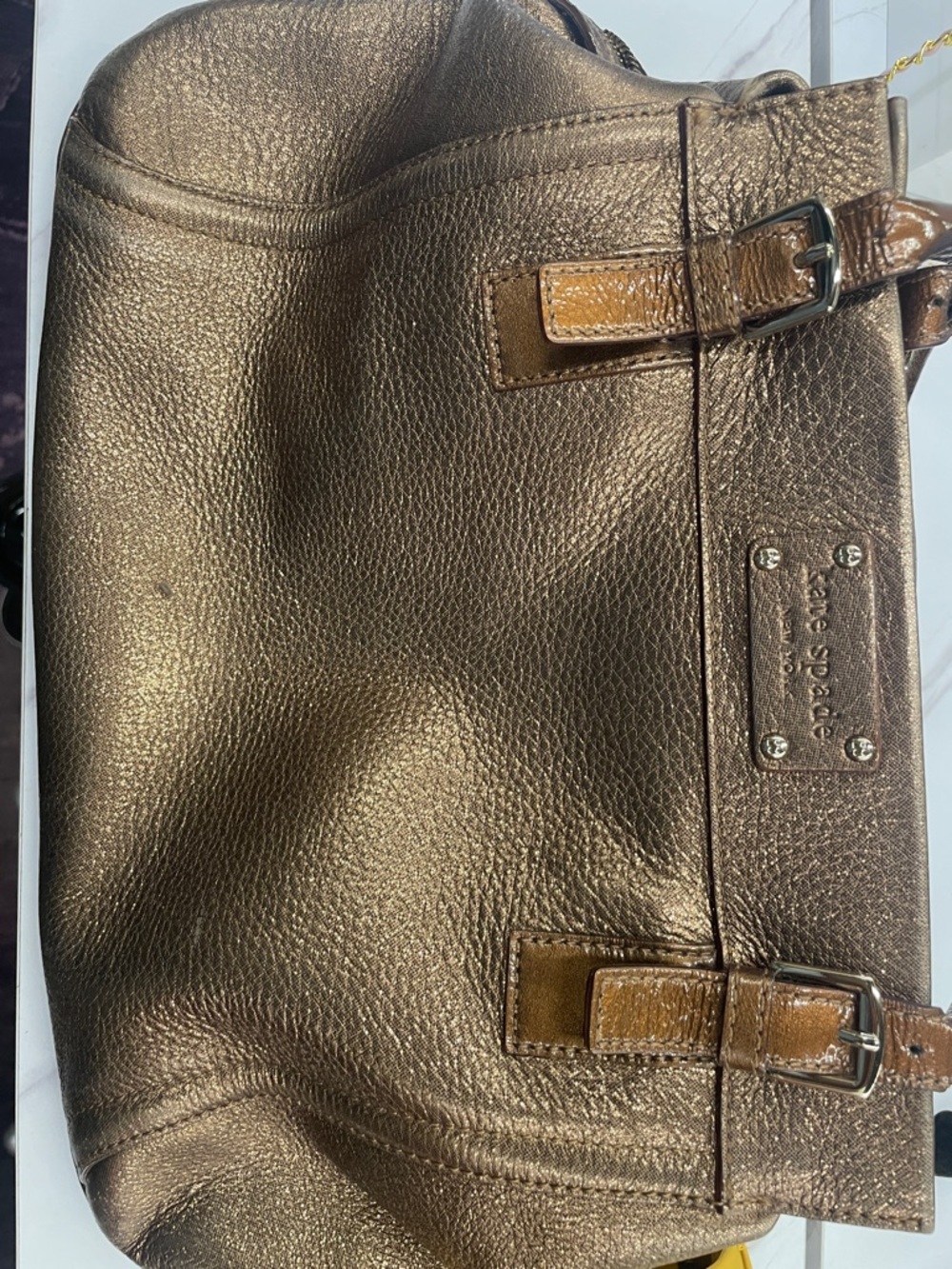 kate spade bronze metallic bag
